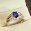 Blue Sapphire Oval Cut Gemstone With 925 Sterling Silver Ring For Men's #B591 JL375686472683