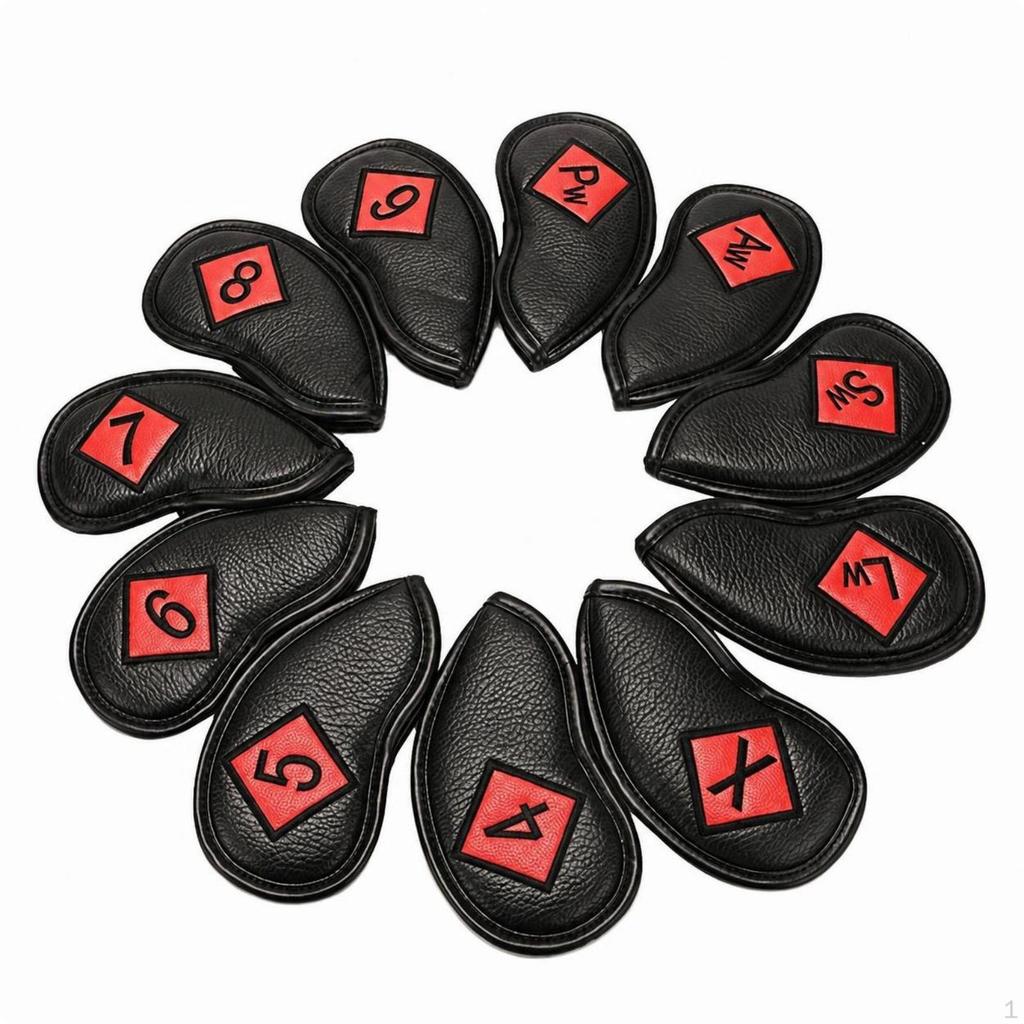 11 Pieces Golf Iron Head Cover Padded Sporting Goods Reinforced for Travel