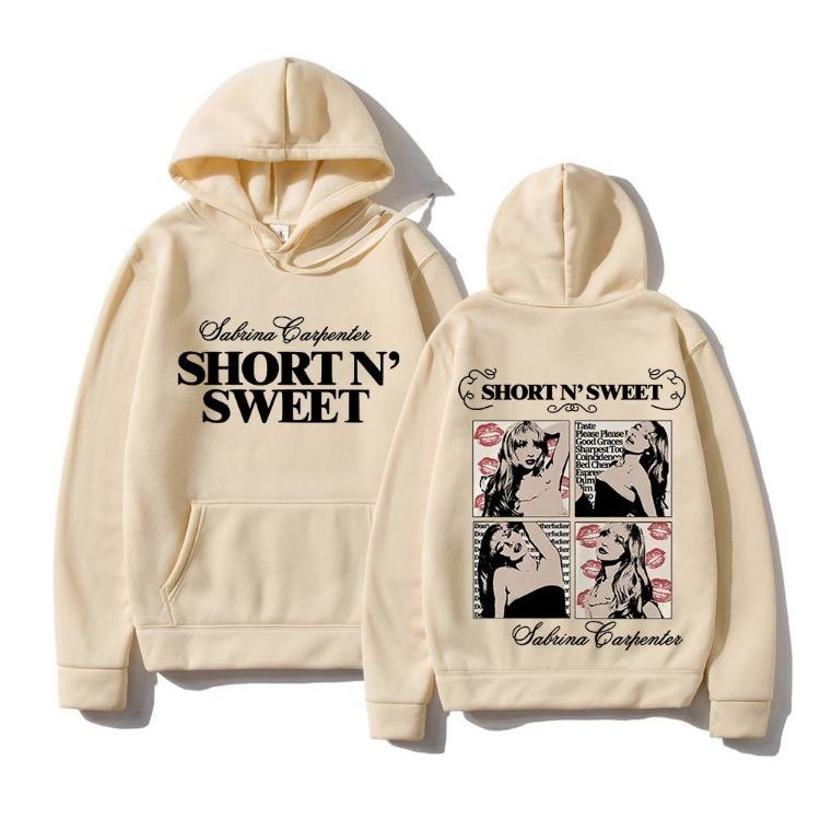 Felpa Sabrina Carpenter Short N Sweet Unisex Streetwear Casual Estetica Harajuku Felpe con Cappuccio per Uomo