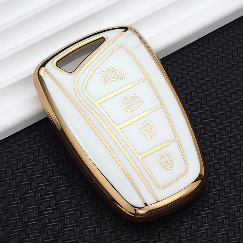 3/4 Button TPU Remote Key Case Cover Holder For Hyundai Grandeur HG Sedan Genesis G80 Santa Fe 3DM Grand SantaFe 2018 IX45 EQUUS Azera