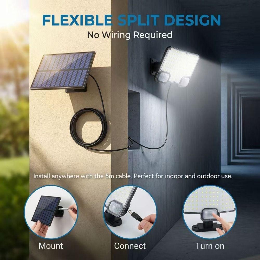 3 Mode Solar Wall Lamp Split Design Waterproof Motion Sensor Light 112/144 LED Energy Saving Outdoor Wall Lights Outside