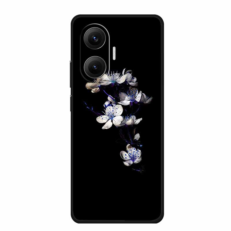 Black Silicone Case For Redmi Turbo 4 Pro A5 4G Case Cartoon Cat Soft Back Cover For Xiaomi Poco X7 Pro C71 Poco M7 4G Plus Case