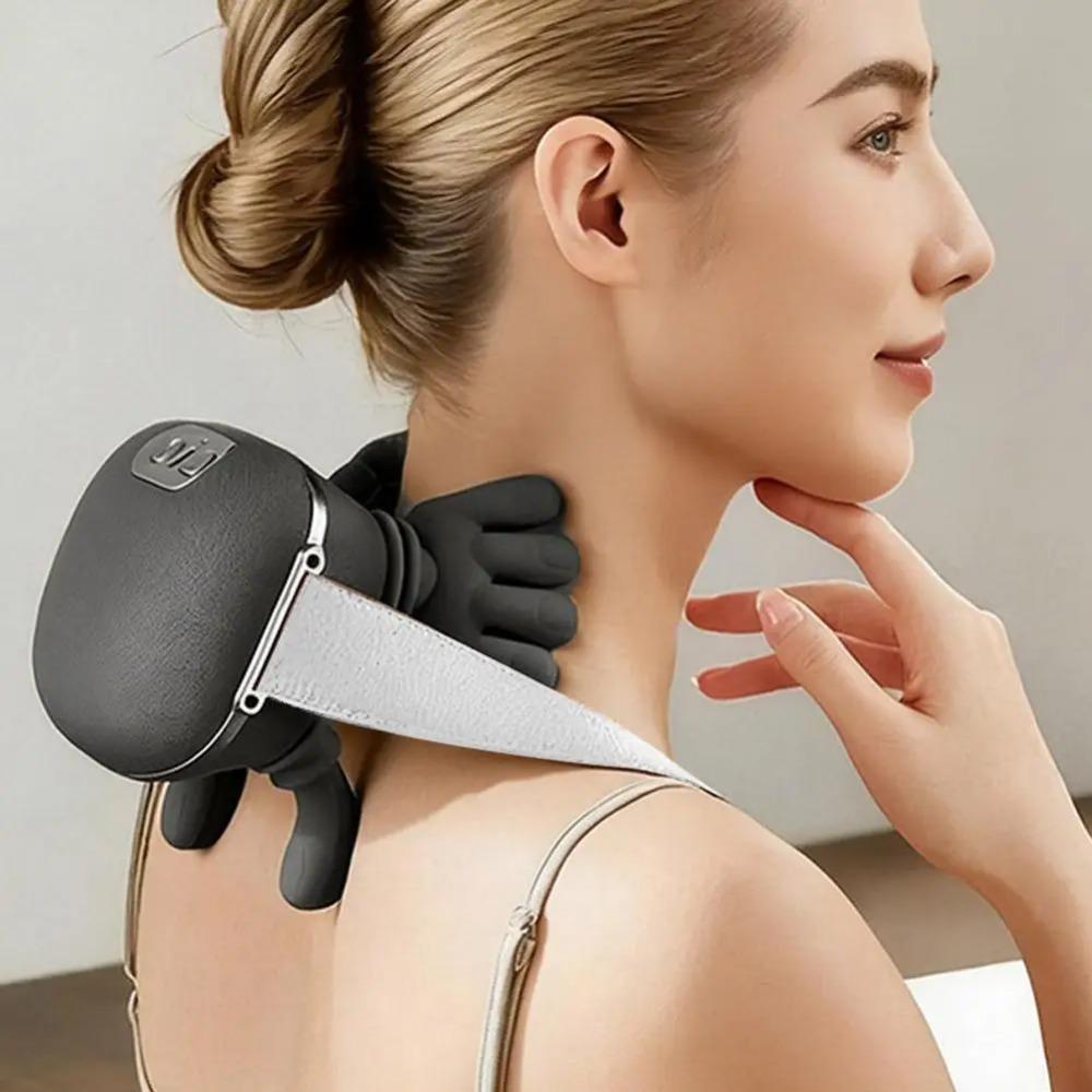 Bionic Hand Heated Neck Massager 4D Kneading Massage Pillow Shoulder Massager  for Back Neck