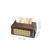 Vine Woven Tissue Box Aesthetic Tissue Case Living Room Coffee Table Napkin Holder Antique Wood Grain Tissue Box Holder
