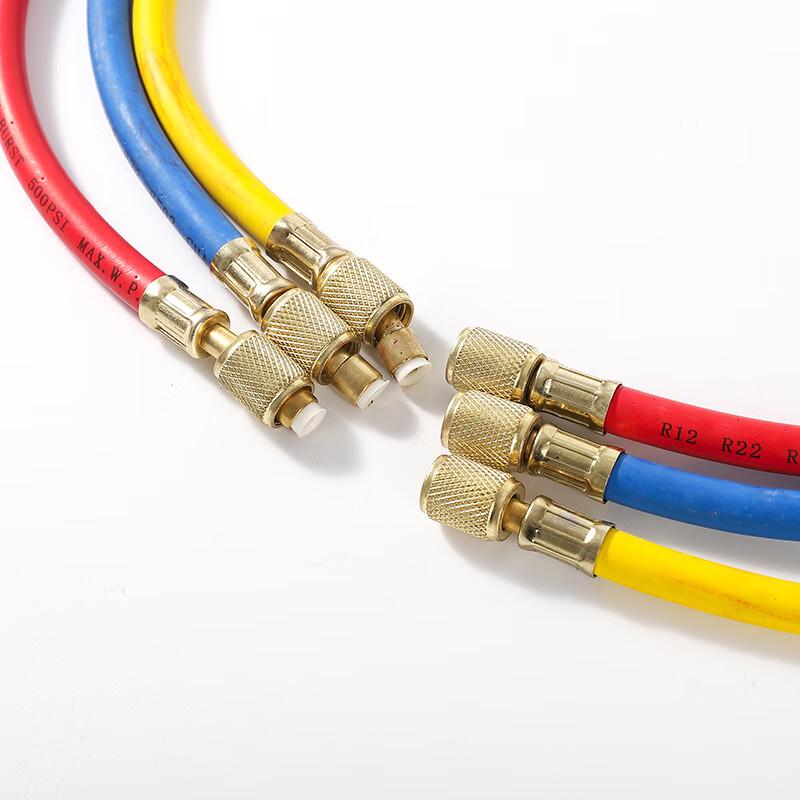 Car AC Refrigerant Charging Hoses and Gauge Set