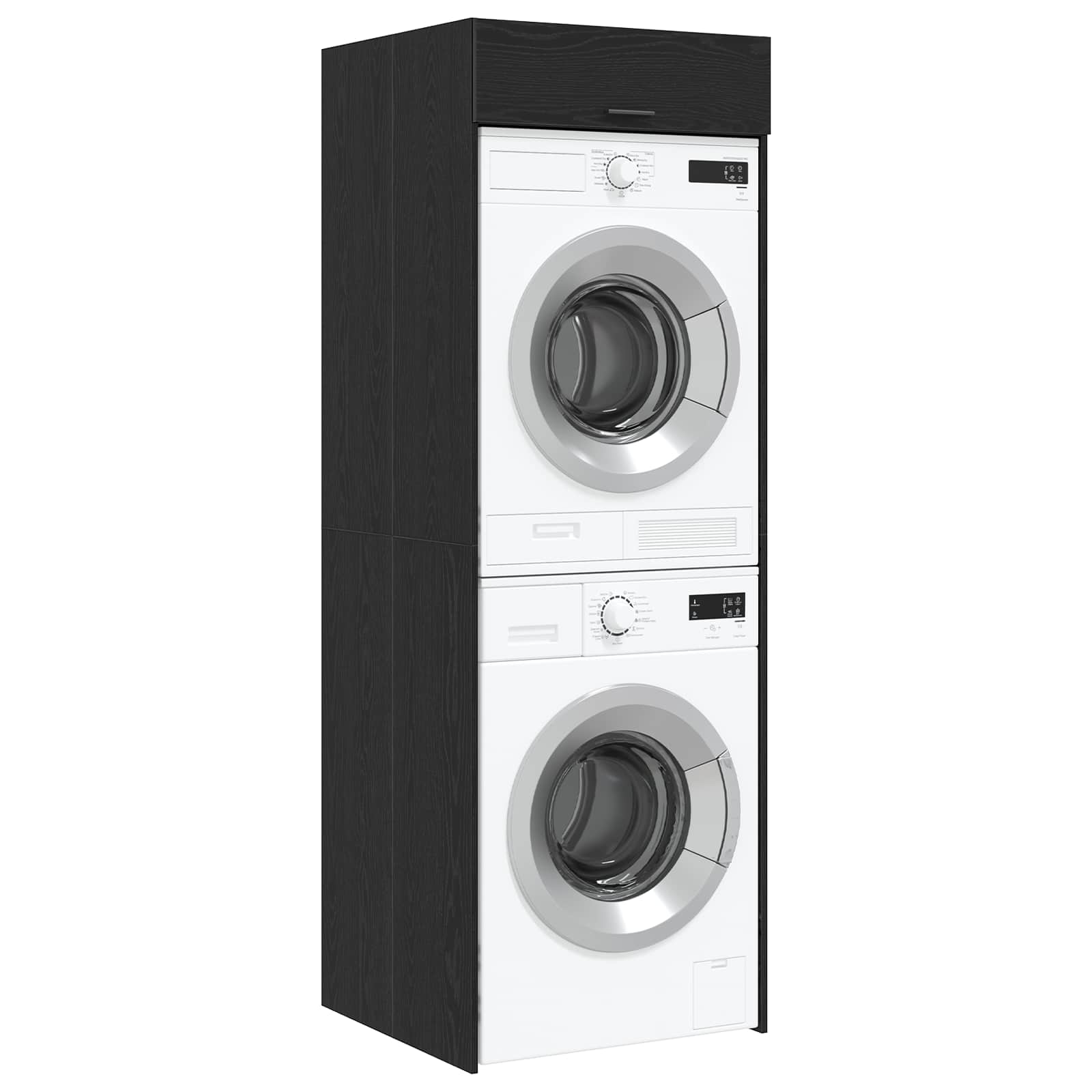 Waschmaschinen-Schrank Schwarz-Eiche-Effekt 67,5 x 68 x 200 cm