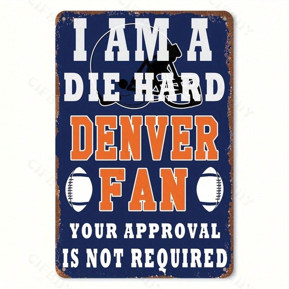 1pc Retro Denver Football Aluminium Metal Sign 8x12in Home Bar Man Cave Wall Decor