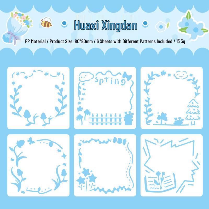 

Waterproof PET Cartoon Art Template for Students - Reusable Diary and Pastel Stencil