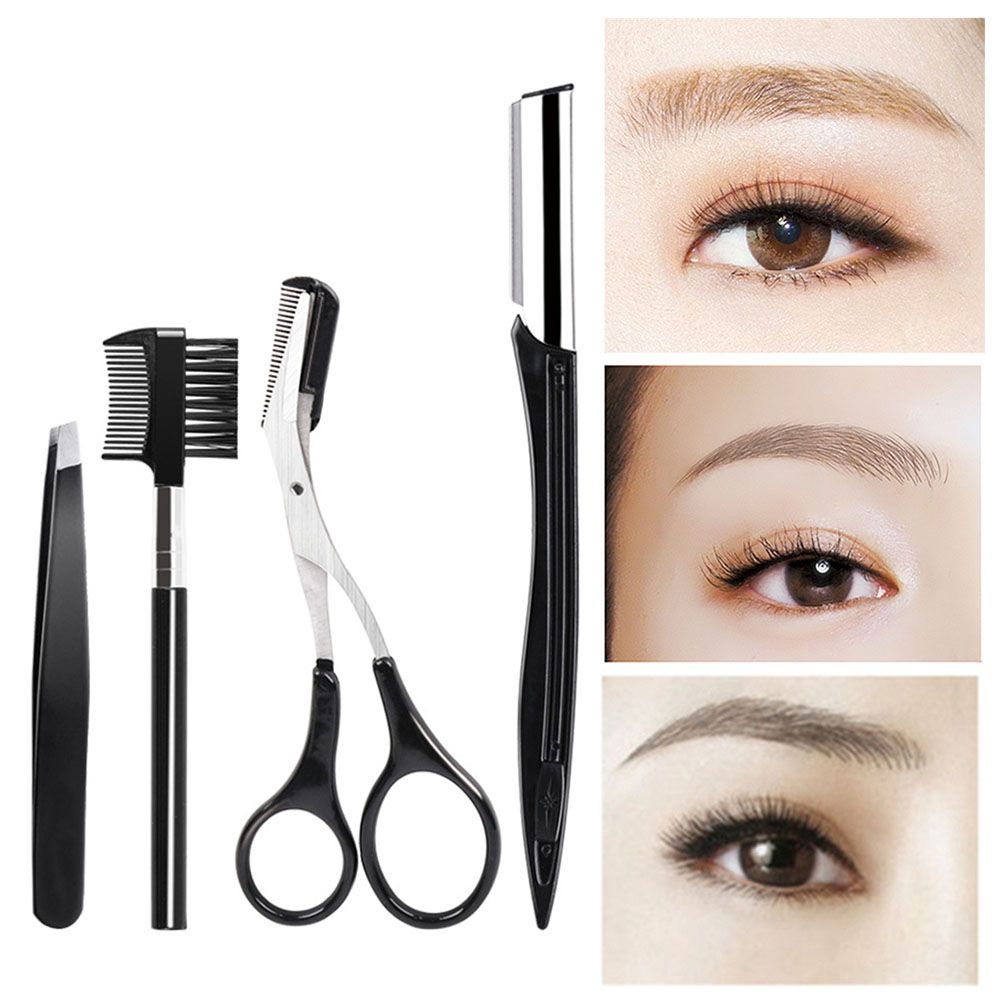 Professional Stainless Steel Face Epilator Hair Remover With Brush Comb Makeup Tool Razor Eyebrow Tweezer Eyebrow Trimmer Kit