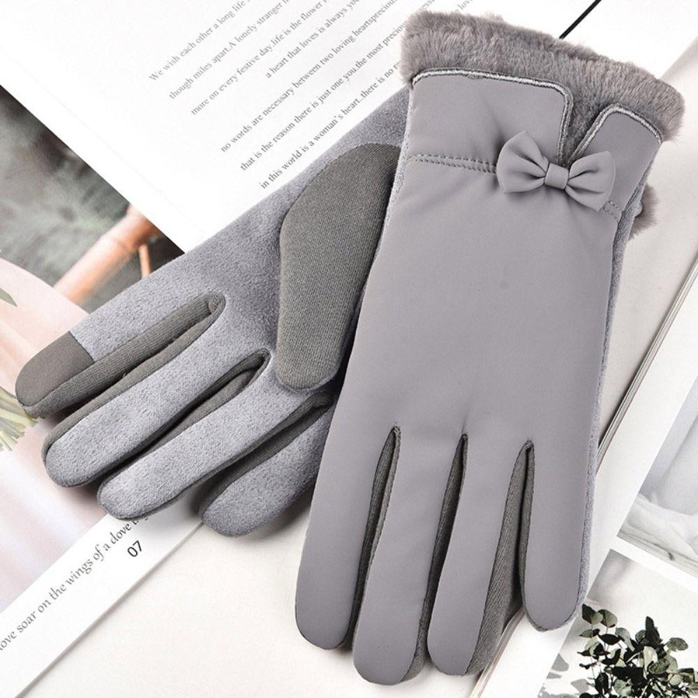 Driving Gloves Outdoor Sport Fleece Furry Warm Mitts Thick Plush Full Finger Mittens Women Gloves