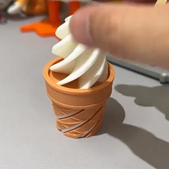 Fake Ice Cream Cone Decoration Realistic 3D Printed Dessert Model for Kids Pretend Play Cute Bakery Prop Unique Gift for Food Lovers