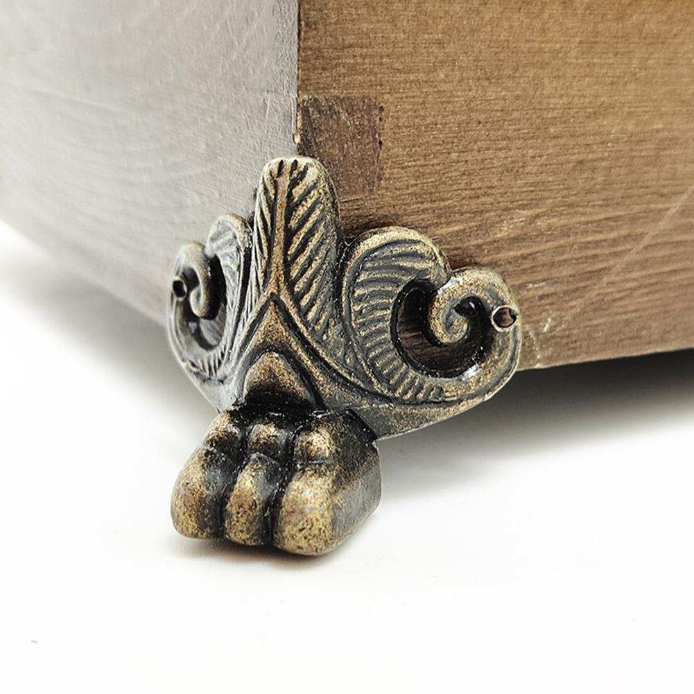 Retro Brass Corner Protectors for Wood Cases and Decorative Boxes Pack of 4