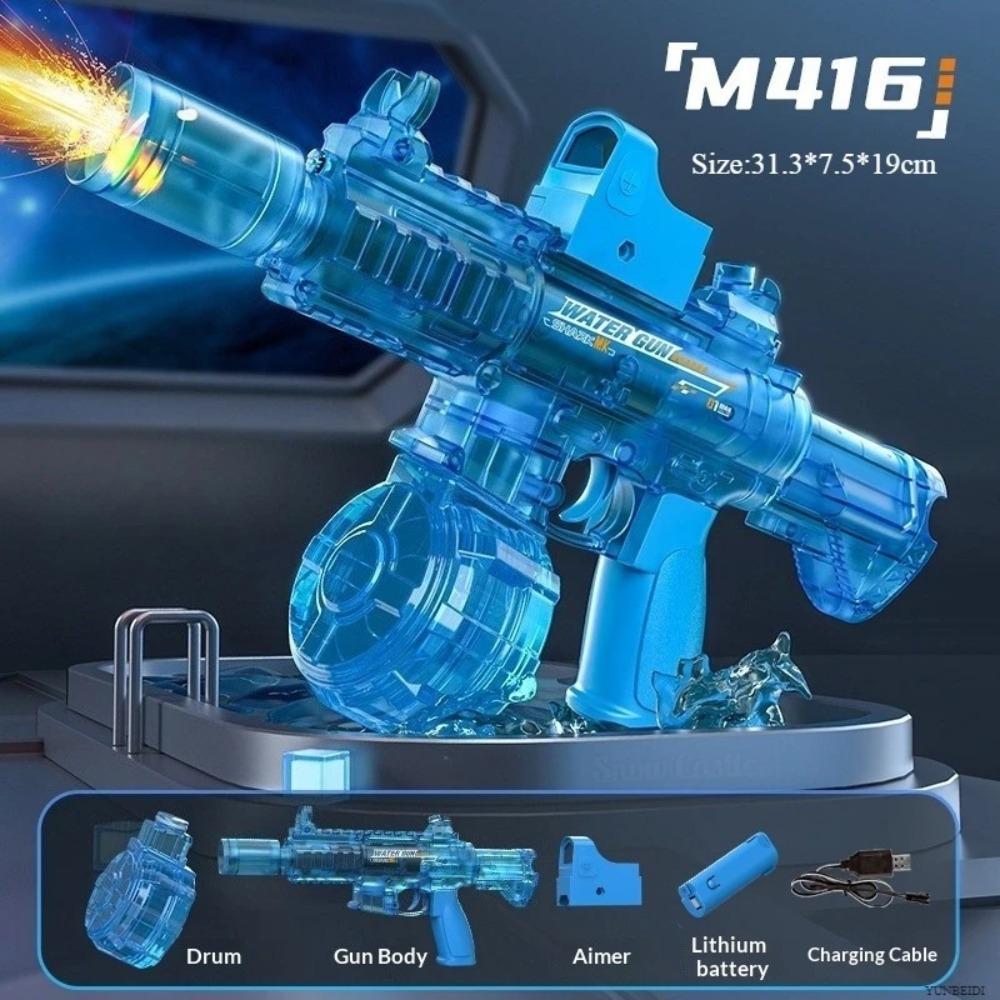 M416 Electric Water Spraying Gun with Flash Fully Automatic Charging High-Speed Continuous Fire Summer Toy Spraying Gun Kid Gift