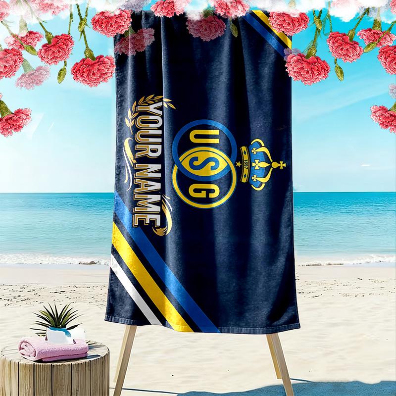Union Saint-Gilloise Print Beach Towel, Large Soft Quick Dry Towel for Beach Camping Swimming