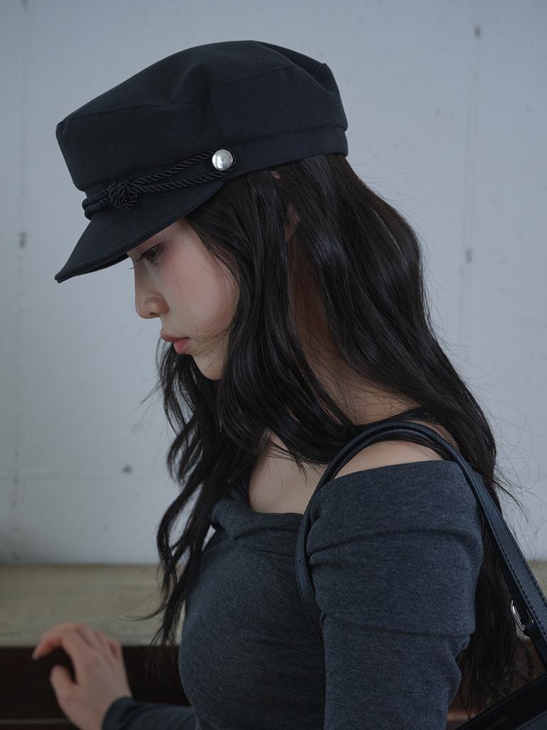 Olinkeompeulliteu Knotted Rope Marine Cap (Black)