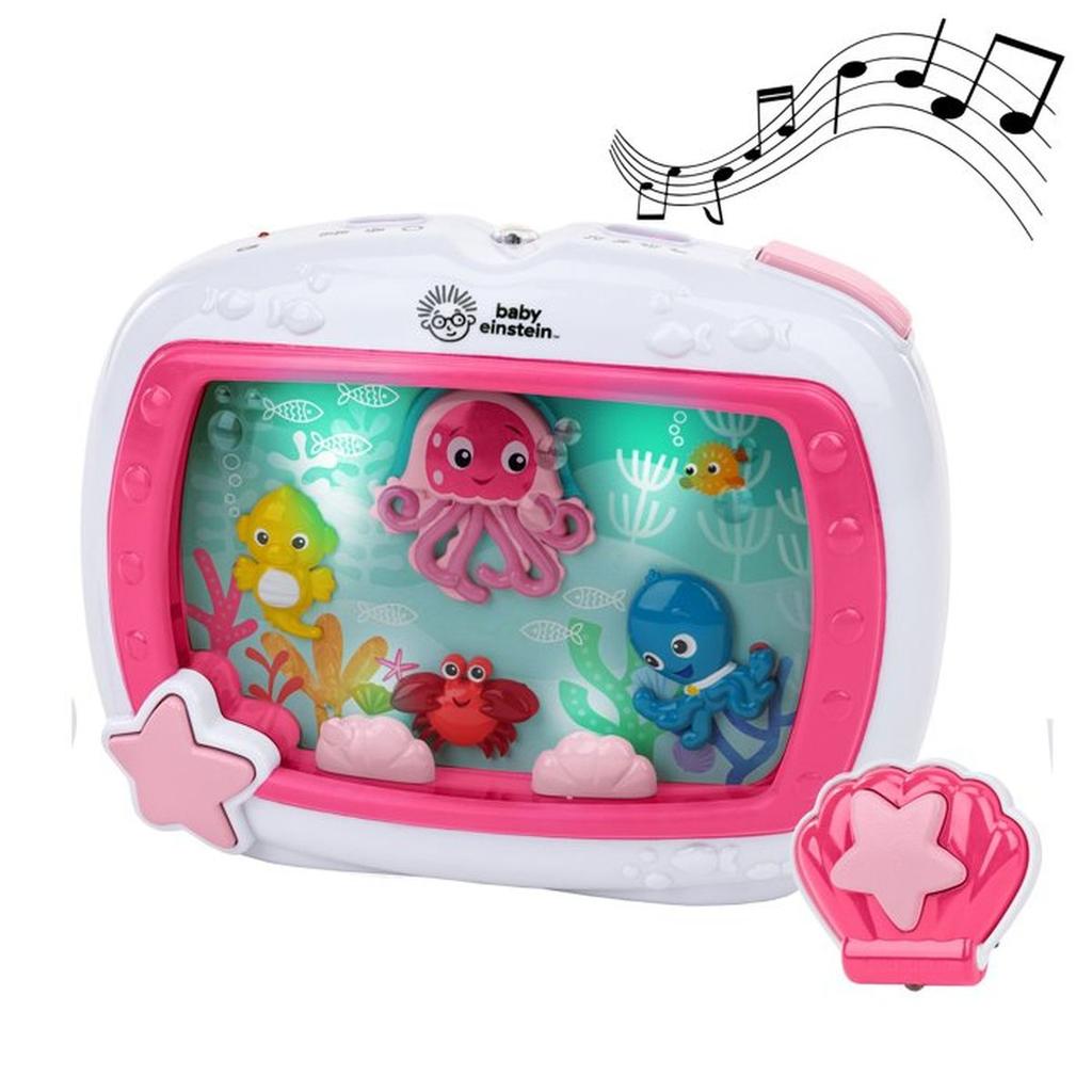 BABY EINSTEIN – Veilleuse bébé Reves Marins – Aquarium musical & sons de l'océan, télécommande, rose