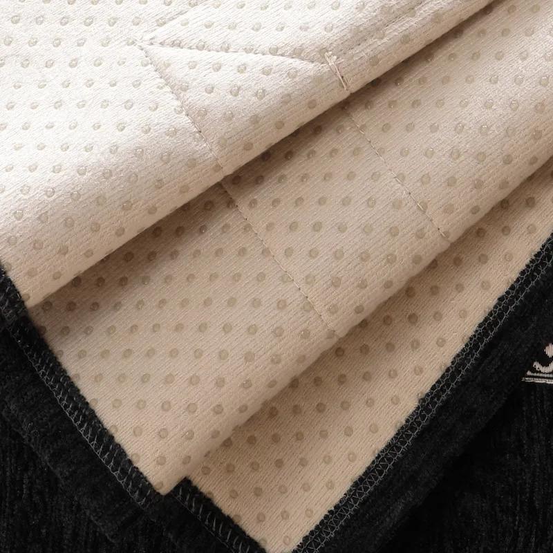 Chenille Sofa Mat with Embroidered Anti Slip Thickened Backrest Home Solid Wood Living Room Decoration Dustproof Couch Cushion