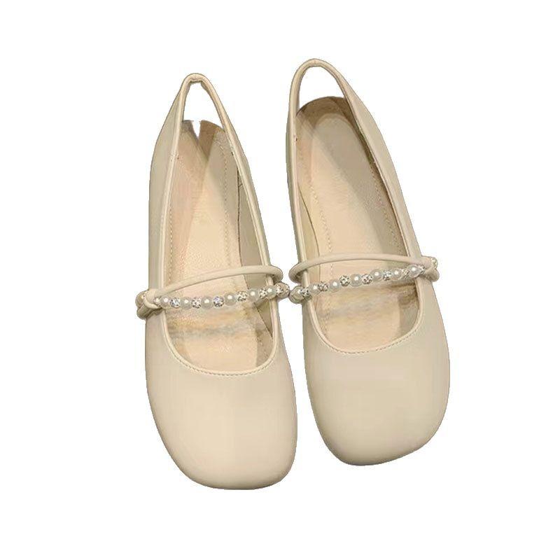 Flat Single Shoes Women's 2025 New Late Evening Breeze Gentle Shoes French Mary Jane Women's Shoes with Skirts Versatile Doudou Shoes