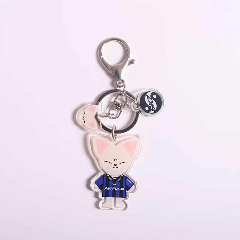 2D Flat SK Theme Keychain, Double-Sided High-Definition Acrylic Key Ring, Composed of 3 High-Quality Pendants, Fashion Bag Charm