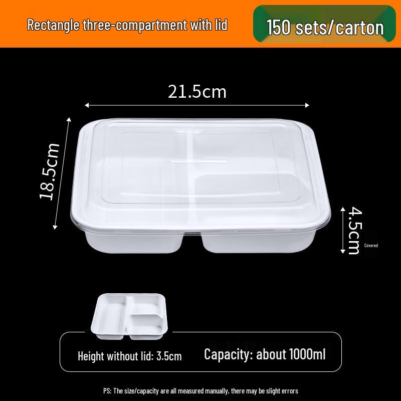 Shixun 3-Compartment Rectangular Takeaway Container