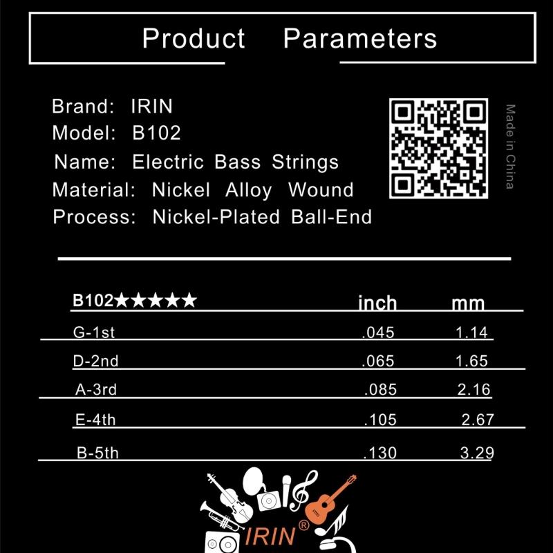 Nickel Alloy Electric Bass String Instrument Bass 1.14mm-3.29mm 5 String Electric Bass String Set DIY Repair Bass Parts