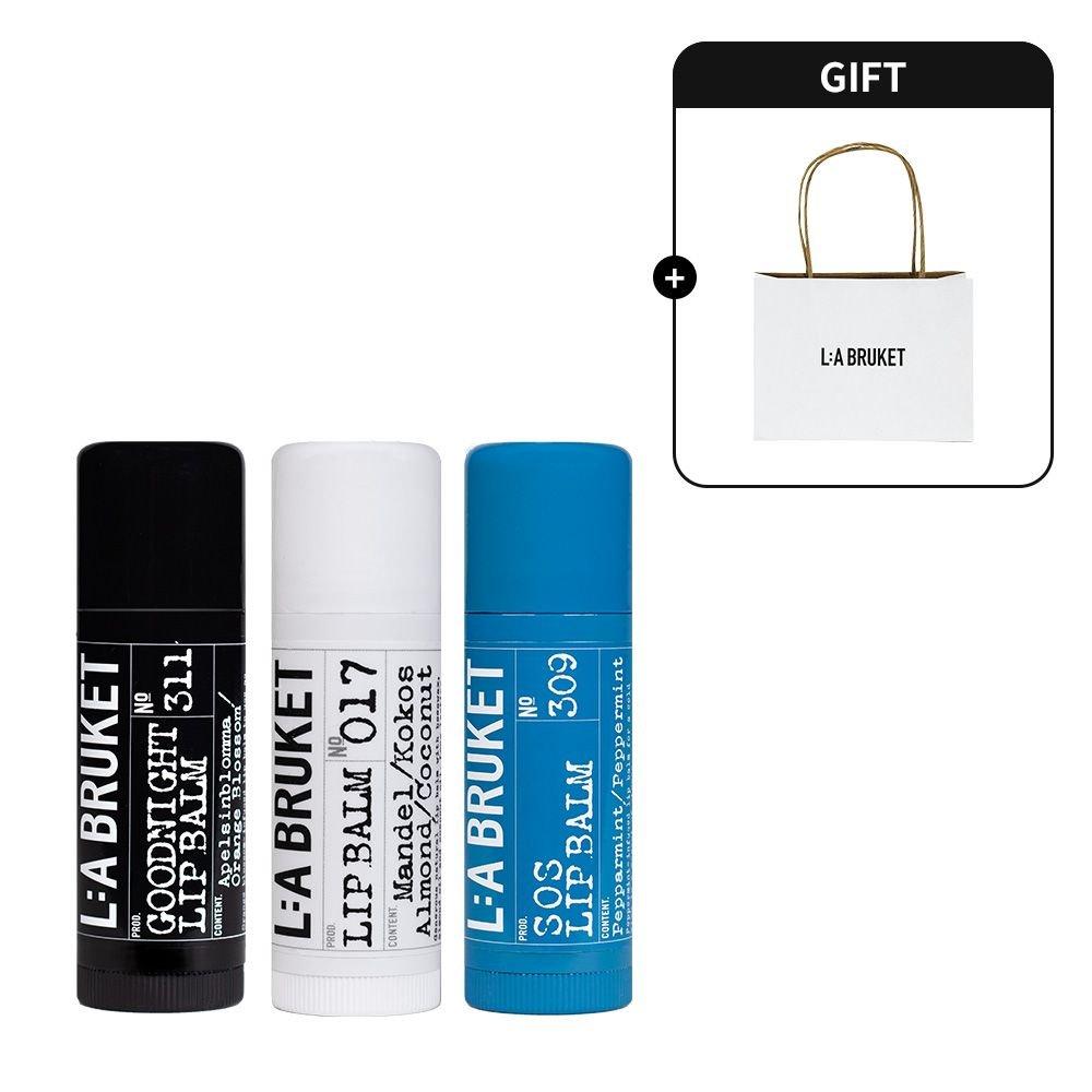 Lip Balm Trio (Original & SOS & Goodnight Lip Balm) + Shopping Bag