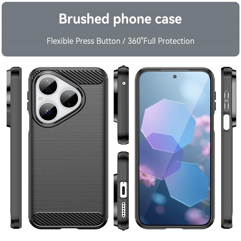 For Huawei Pura 80 Case For Huawei Pura 70 80 Pro Plus Cover Carbon Fiber Shockproof Silicone Bumper For Pura 70 80 Ultra