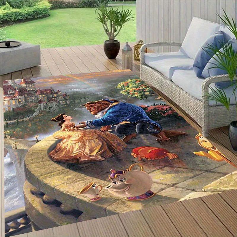 1pc beauty and the beast Pattern Carpet Area Rug Non slip Carpet Hand Washable Floor Mat Suitable For Living Room Bedroom Home Decor Room Decor