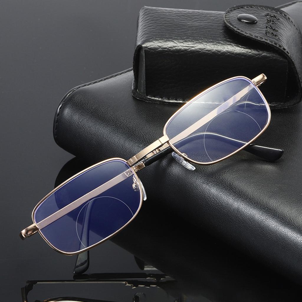 Portable And Exquisite Men's And Women's Full Frame Light Body Elegant Flower Mirror Metal Frame Portable Box Folding Old Glasses