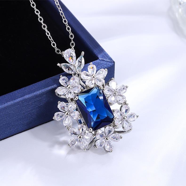 Pendant Popular Colored Diamond Emerald Micro Inlaid Imitation Necklace Pendant