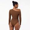 Spring and summer Y2K slim and thin off-the-shoulder long-sleeved onesie design versatile bottoming T-shirt top