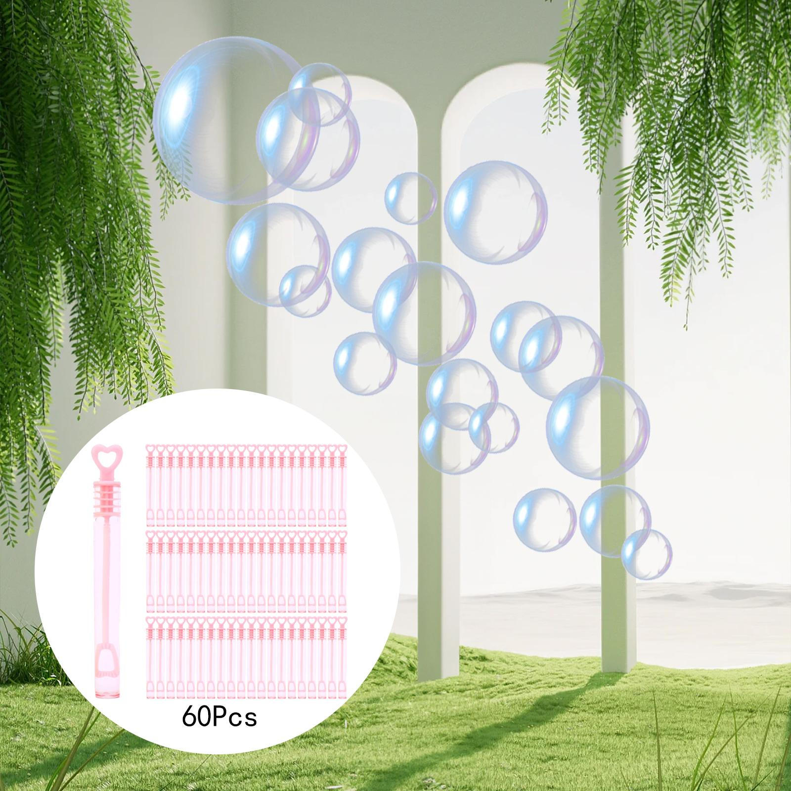 

60 шт. трубочки для мыльных пузырей рождественские подарки летние игрушки для активного отдыха удобная ручка для розовый