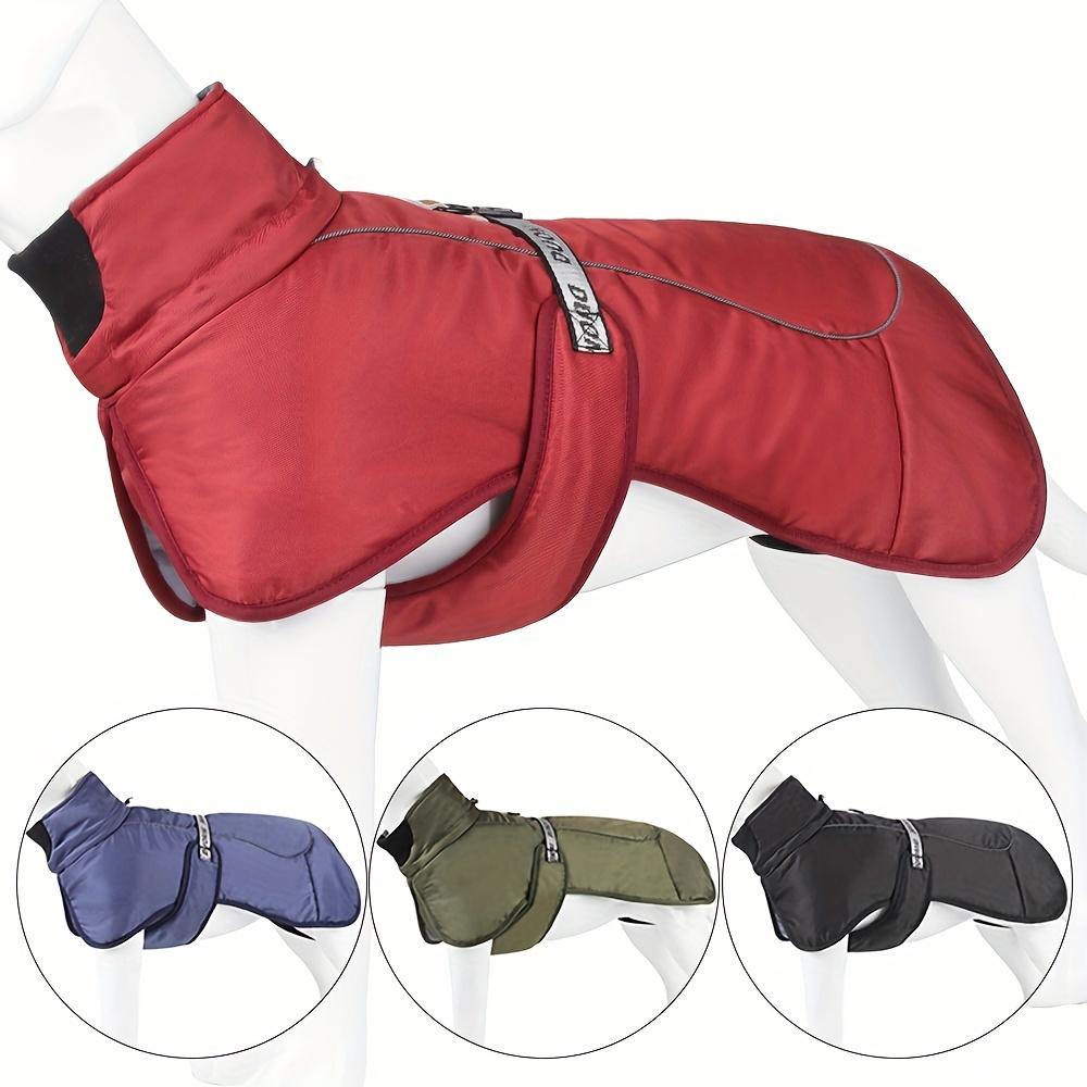 Thick Winter Dog Jacket for Large Dogs - Waterproof Windproof Reflective Coat with Adjustable Straps & Snap Buttons, 100% Polyester