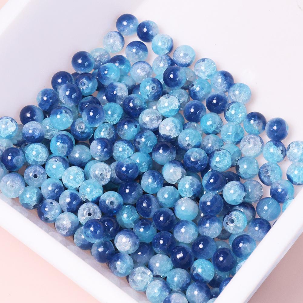 Yori 60 Piecess 10mm Dual Color Glass Loose Beads for Handmade DIY Bracelet Necklace Jewelry Making Supplies Decorative Beads
