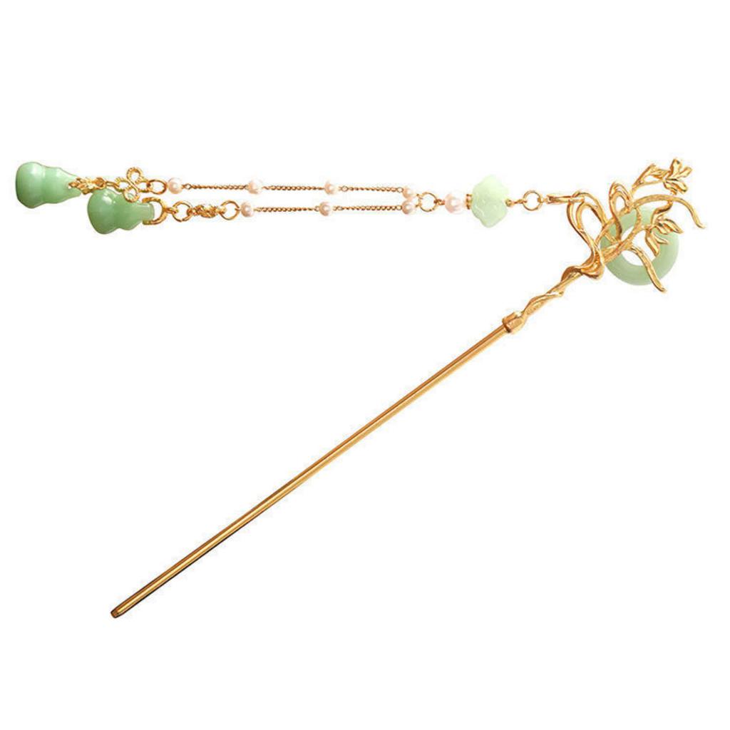 Chinese Style Hair Sticks Vintage Long Tassel Hair Chopsticks with Glaze for Bun Hair Accessories