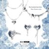 Blue & White Gradient Crushed Ice Heart Necklace - Women's Light Luxury Niche Clavicle Chain, Cool Original Design.