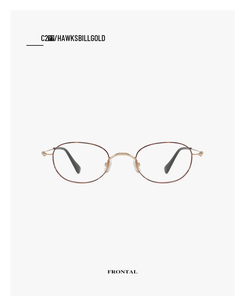 Louis Oval Pure Titanium Glasses - Small Frame, Screwless 47 Mm, High-End Nerd Style, Cold Aesthetic