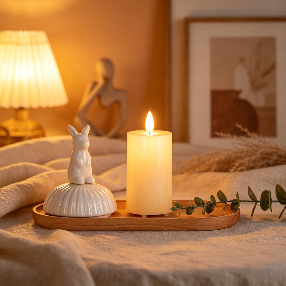 Simple Cylindrical LED Flameless Candles Set