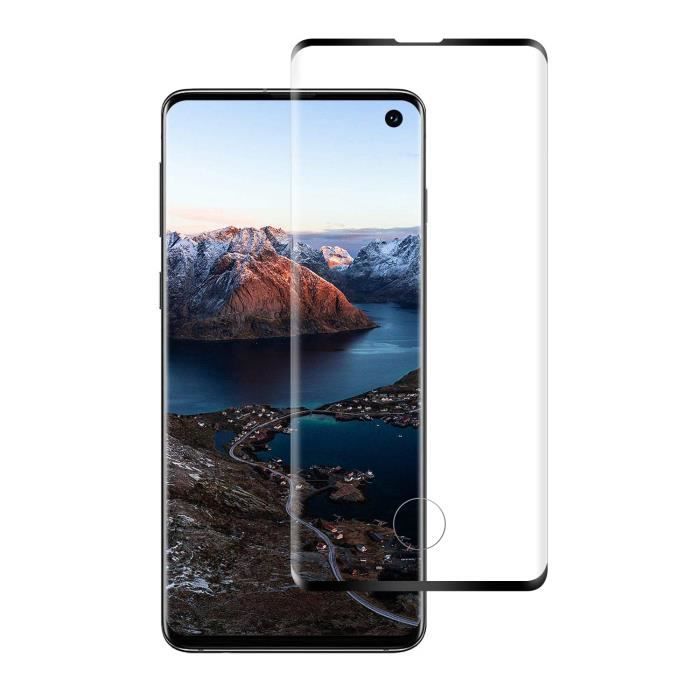 Skyddsfilm - Phonillico® - Samsung Galaxy S10 - 3-pack - Härdat glas - Svart kant