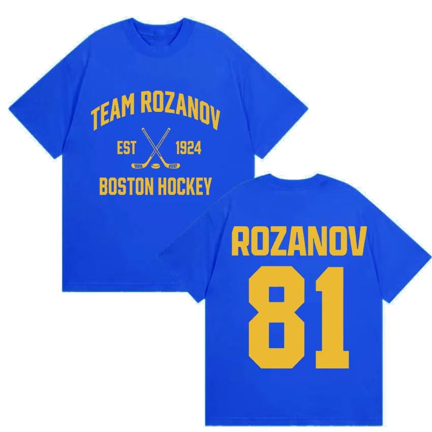 Heated Rivalry Unisex cotton Boston Raiders jersey shirt oversized ilya rozanov 81 graphics Unisex Women Short Sleeve Cheap Tshirt