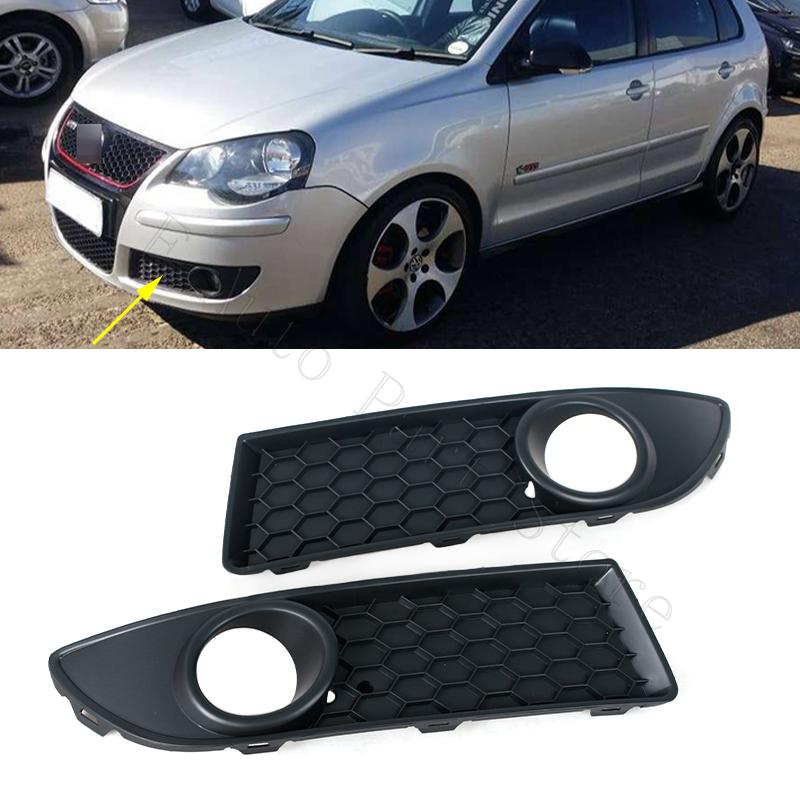 For VW POLO GTI 2006 2007 2008 2009 MK4 9N3 Car Front Bumper Fog Light Lamp Frame Cover Grille Foglights Foglamp Trim Cap Hood