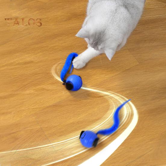 Interaktives Katzen-Rollball-Spielzeug, durch Berührungsbewegung aktivierter Smart Ball mit 3 Modi, über USB wiederaufladbar, automatisch bewegliches Ballspielzeug für Katzen im Innen- und Außenbereich