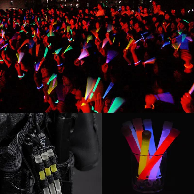 10/50pcs Glow Sticks With Hook 6 Inch Fluorescence Light For Hiking Camping Outdoor Emergency Concert Party Light Glowing Sticks