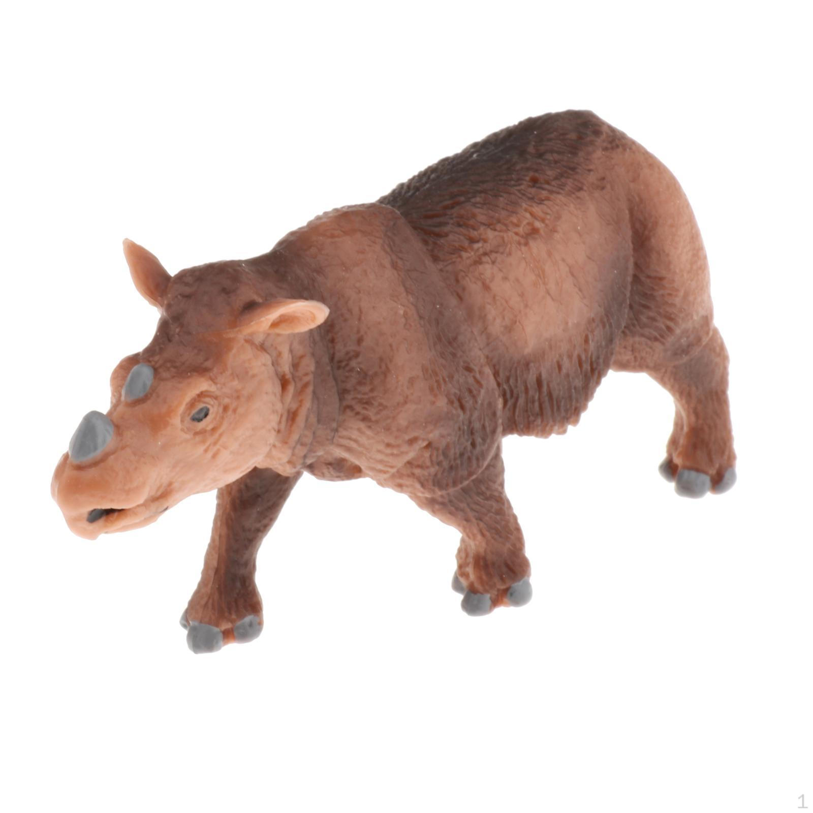 Animal Model Action Learning Party Favors Toys Animals Figurines Cake Topper Toy Rhinoceros