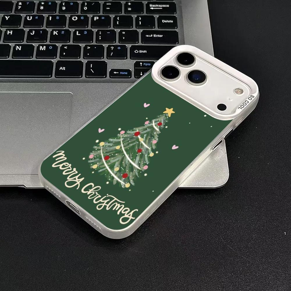 Christmas Tree Pattern Phone Case for iPhone17 16 15 14 13 12 11 Pro/ Max/Plus Shock-proof Rear Cover Anti-fingerprint