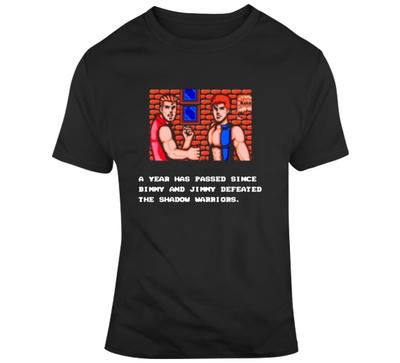 T-shirt da Fan per Videogioco NES Double Dragon 3 Bimmy Cut Scene