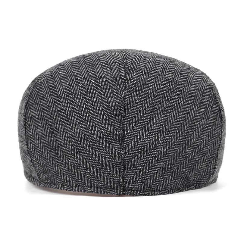 Herringbone Grid Style Beret Hats Fashion Outdoor Windproof Cold Hat Men's and Women's Universal Cap Cotton Warm Caps