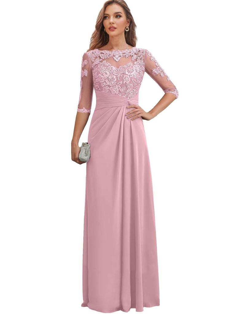Dress European and American Chiffon Elegant Seven-quarter-sleeved Multi-color Enlarged Evening Dress Dance Dress