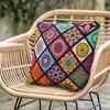 Boho Mandala Patchwork Pillow Cover Colorful Ethnic Floral Print Cushion Case Bohemian Home Decor Yoga Room Gift