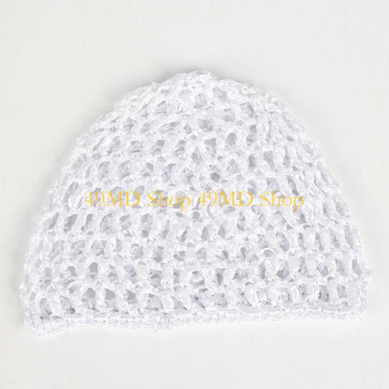 49MD Simple Hollowout Skull Hat Crochet Hair Net Hat For Women Teens Knit Turban Hat
